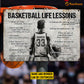 Personalized Basketball Boy Metal Sign, Inspirational Basketball Life Lessons Sports Sign, Field Decor Gift For Basketball Lovers