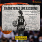 Personalized Basketball Woman Metal Sign, Inspirational Basketball Life Lessons Sports Sign, Field Decor Gift For Basketball Lovers
