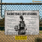 Personalized Basketball Woman Metal Sign, Inspirational Basketball Life Lessons Sports Sign, Field Decor Gift For Basketball Lovers
