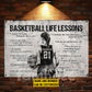 Personalized Basketball Woman Metal Sign, Inspirational Basketball Life Lessons Sports Sign, Field Decor Gift For Basketball Lovers