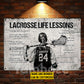 Personalized Lacrosse Girl Metal Sign, Inspirational Lacrosse Life Lessons Sports Sign, Field Decor Gift For Lacrosse Lovers