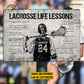 Personalized Lacrosse Girl Metal Sign, Inspirational Lacrosse Life Lessons Sports Sign, Field Decor Gift For Lacrosse Lovers