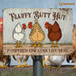 Funny Chicken Metal Sign, Fluffy Butt Hut Farm Sign, Farm Decor Gift For Chicken Lovers