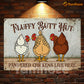 Funny Chicken Metal Sign, Fluffy Butt Hut Farm Sign, Farm Decor Gift For Chicken Lovers