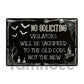 Halloween Metal Sign, No Soliciting Violators Will Be Sacrificed Metal Sign, Spooky Season Decor Gift To Decor House Or Garden