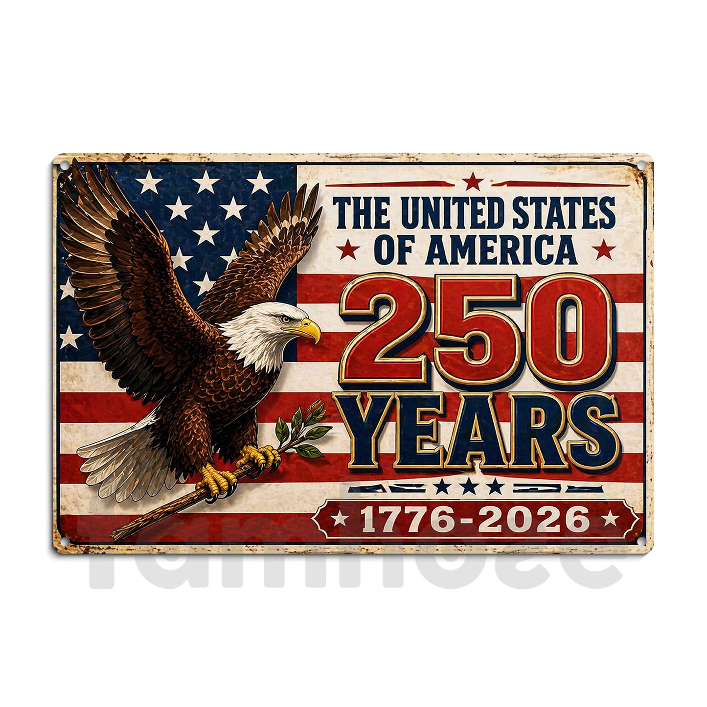 July 4th USA 250 Anniversary Metal Sign, 250 Years The United States Of America Yard Sign, House Decor Independence Day Gift For American Patriot
