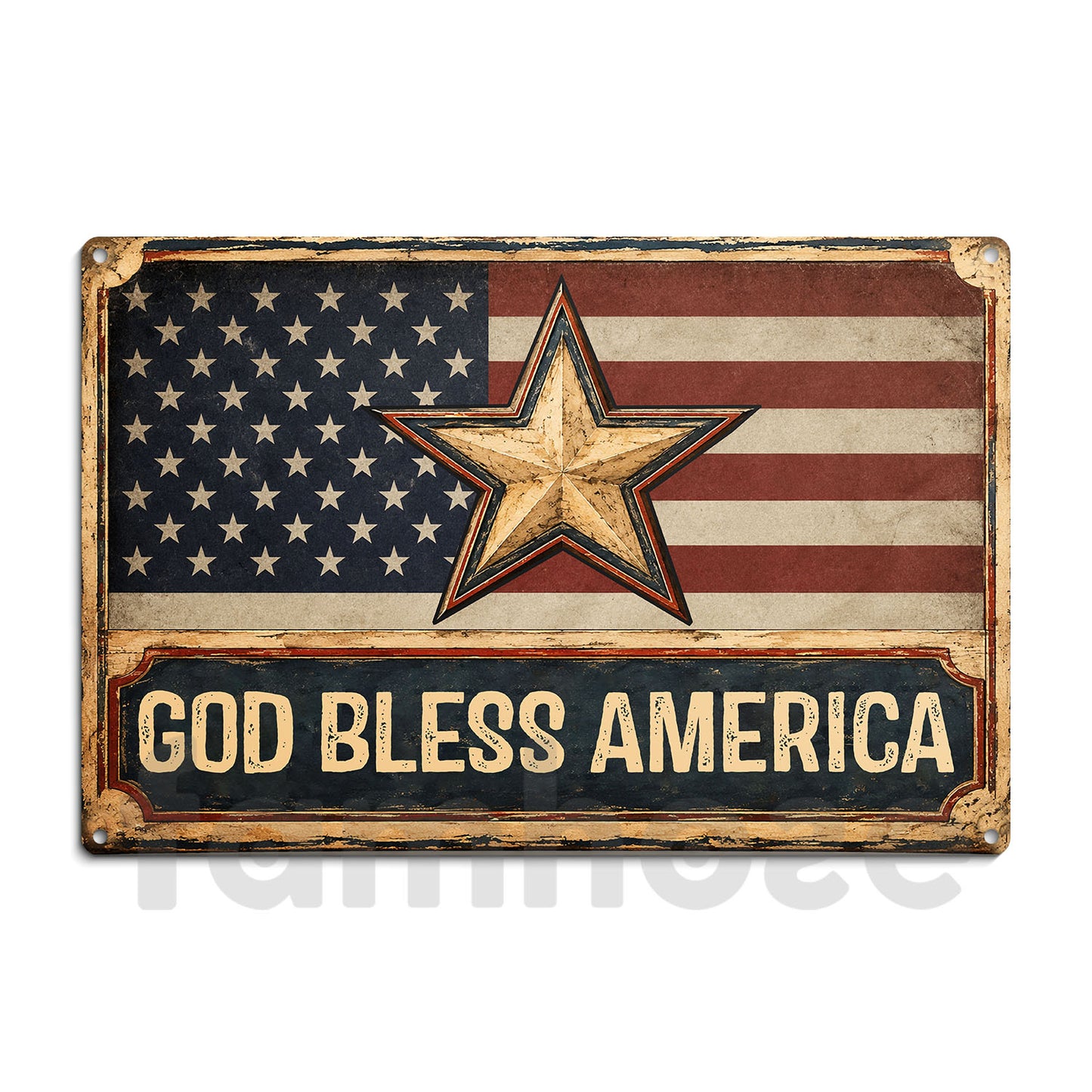 July 4th Jesus USA Metal Sign, God Bless America Yard Sign, House Decor Independence Day Gift For Christian