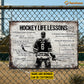 Personalized Hockey Man Metal Sign, Inspirational Hockey Life Lessons Sports Sign, Field Decor Gift For Hockey Lovers