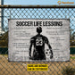 Personalized Soccer Man Metal Sign, Inspirational Soccer Life Lessons Sports Sign, Field Decor Gift For Soccer Lovers