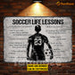 Personalized Soccer Man Metal Sign, Inspirational Soccer Life Lessons Sports Sign, Field Decor Gift For Soccer Lovers