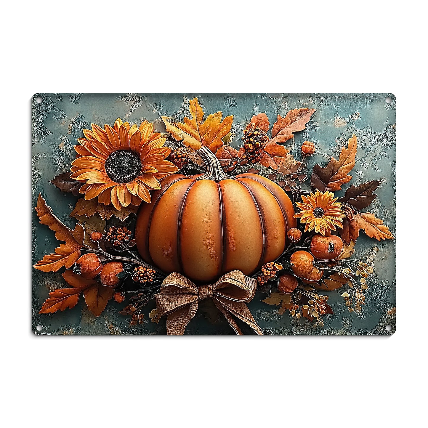Thanksgiving Metal Sign, A Rustic Pumpkin Display, Welcome To The Magical Garden Backyard Sign
