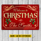 Personalized Christmas Metal Sign, Welcome To Christmas, Xmas Garden Backyard Sign