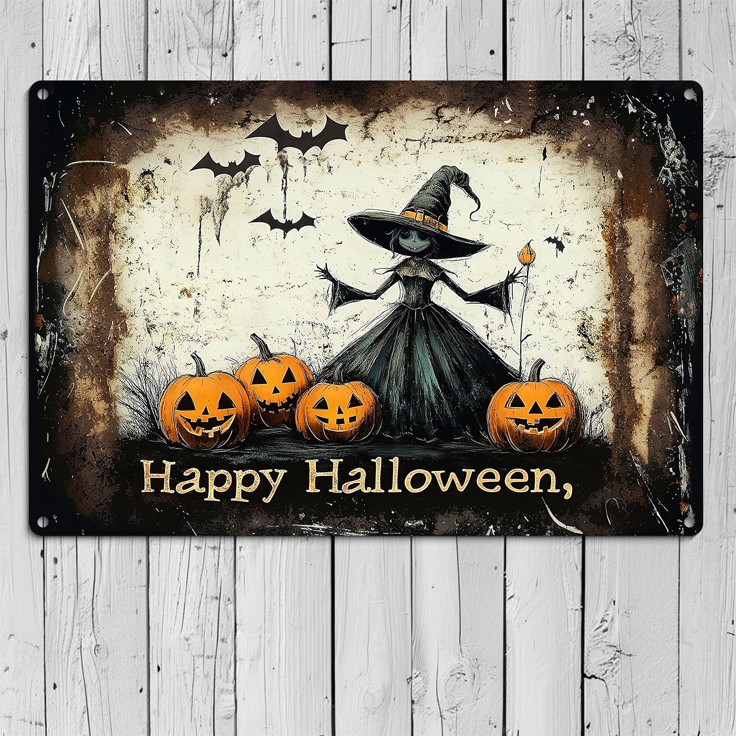 Halloween Witch Metal Sign, Happy Halloween, Welcome To The