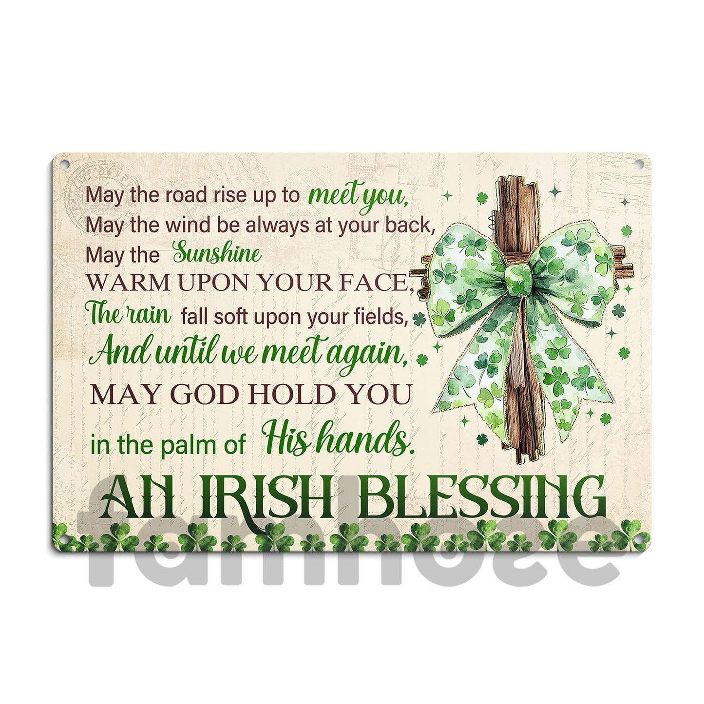 St Patrick's Day Metal Sign, An Irish Blessing, Welcome To The Magical Garden Backyard Sign