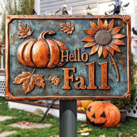 Thanksgiving Metal Sign, Hello Fall, Welcome To The Magical Garden Backyard Sign