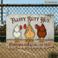 Funny Chicken Metal Sign, Fluffy Butt Hut Farm Sign, Farm Decor Gift For Chicken Lovers