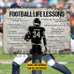 Personalized Football Man Metal Sign, Inspirational Football Life Lessons Sports Sign, Field Decor Gift For Football Lovers