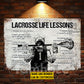 Personalized Lacrosse Metal Sign, Inspirational Lacrosse Life Lessons Sports Sign, Field Decor Gift For Lacrosse Lovers