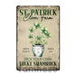 St Patrick's Day Metal Sign, Pick Your Own Lucky Shamrock, Welcome To The Magical Garden Backyard Sign