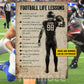 Personalized Football Man Metal Sign, Football Life Lessons Sport Sign, Field Decor Gift For Football Lovers