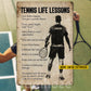 Personalized Tennis Metal Sign, Tennis Life Lessons Sport Sign, Field Decor Gift For Tennis Lovers