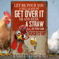 Funny Chicken Metal Sign, Let Me Pour You Farm Sign, Farm Decor Gift For Chicken Lovers