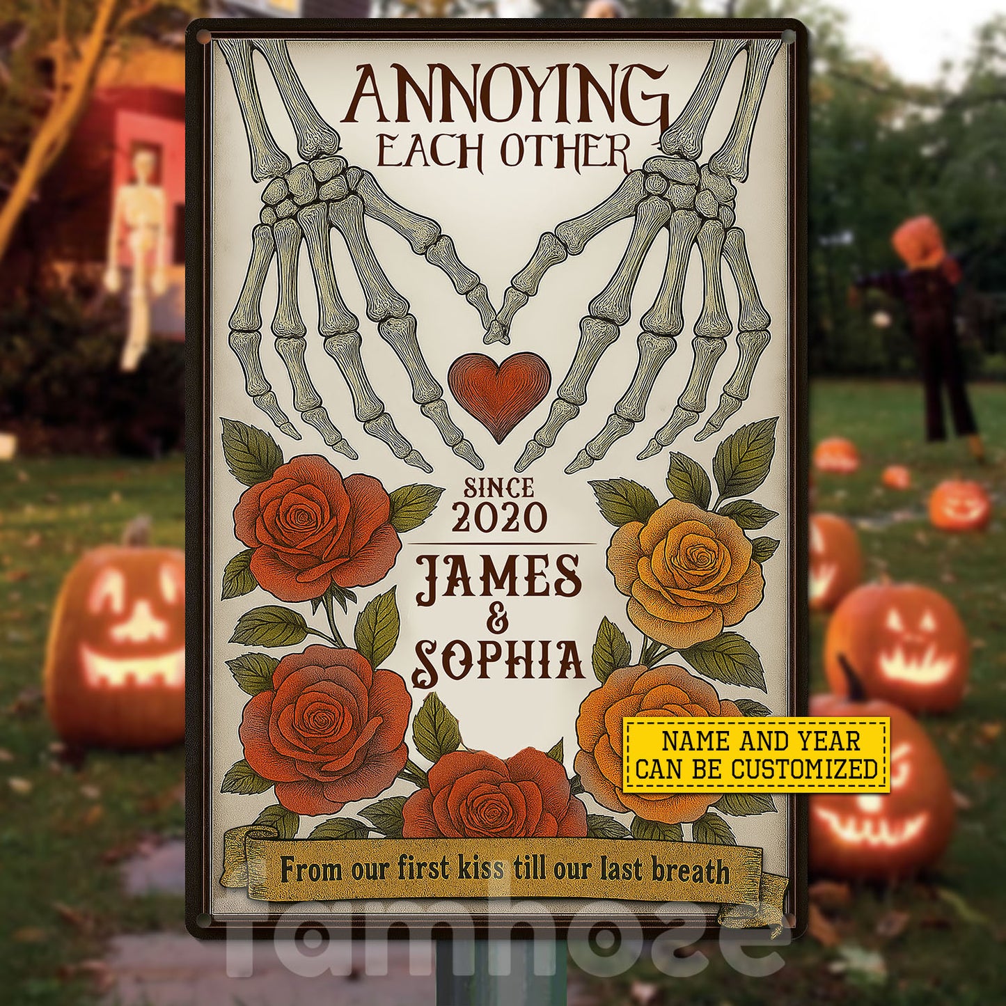 Personalized Halloween Couple Metal Sign, Annoying Each Other Garden Sign, Field Decor Gift For Couple