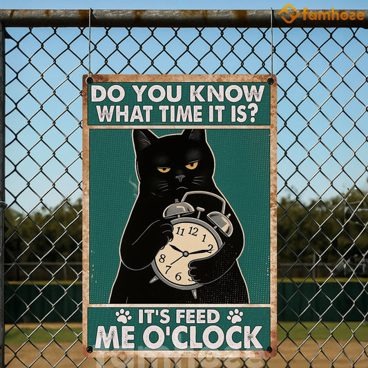 Funny Cat Metal Sign, Do You Know What Time It Is Bathroom Sign, Restroom Decor Gift For Cat Lover