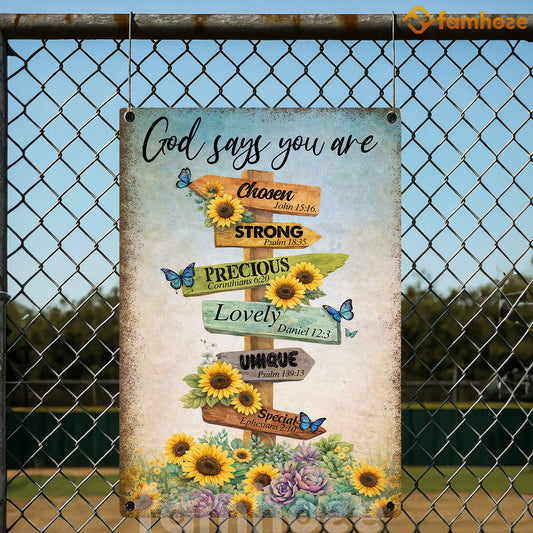 Jesus Quote Metal Sign, God Says You Are Yard Sign, House Decor Vintage Gift For Christian