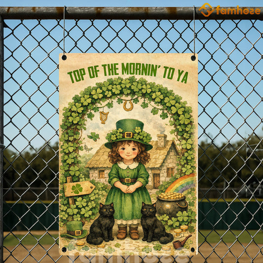 Four-Leaf Clover Metal Sign, Top Of The Mornin' To Ya Yard Sign, St Patrick's Day Field Decor Gift For Irish Lover