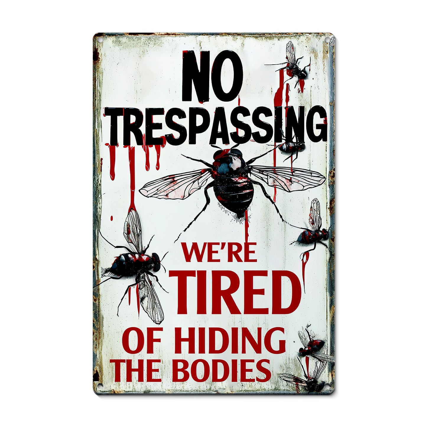 Funny Halloween Metal Sign, No Trespassing, Welcome To The Magical Garden Backyard Sign