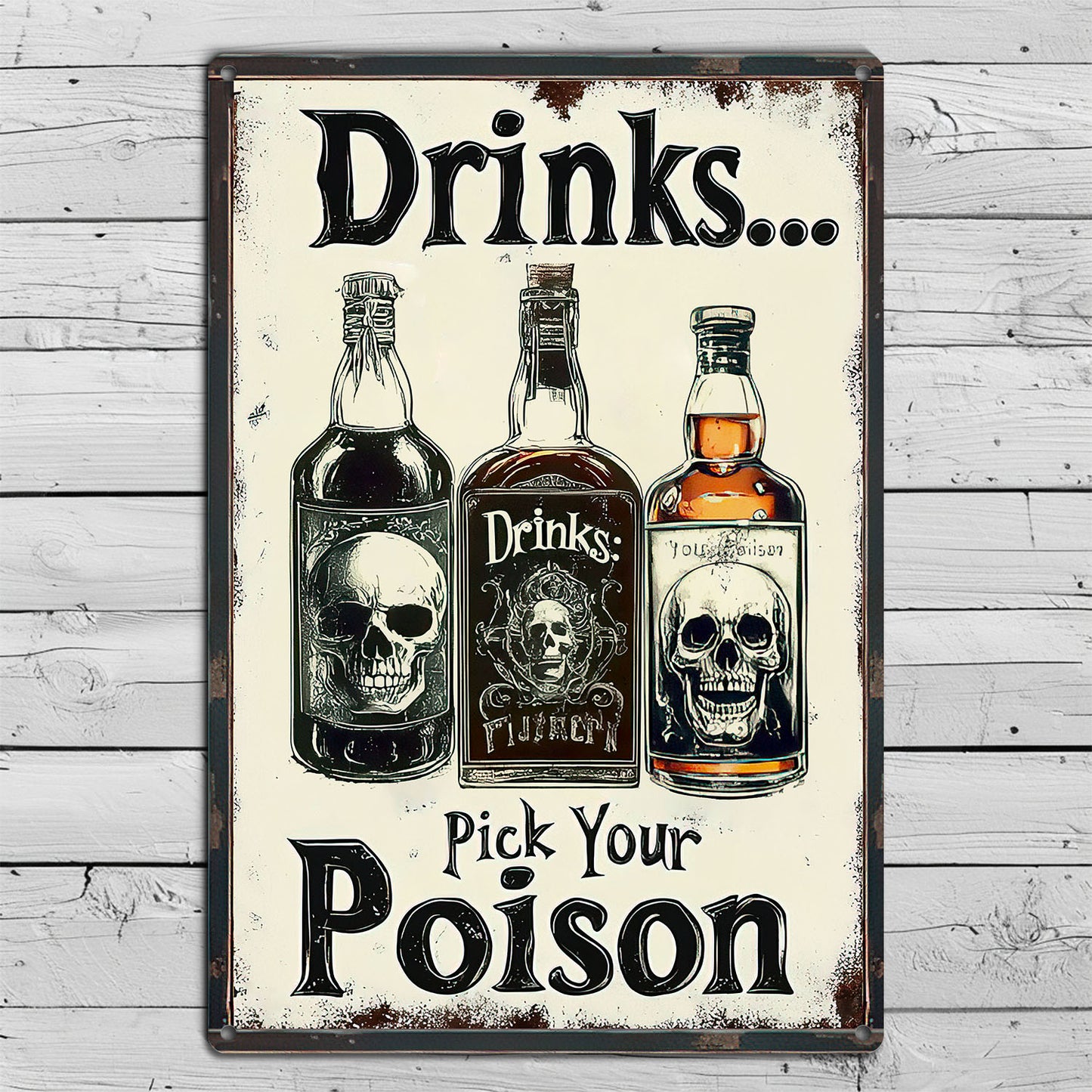 Thanksgiving Metal Sign, Drinks Pick Your Poison, Welcome To The Magical Garden Backyard Sign