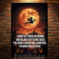 Halloween Witch & Black Cat Metal Sign, When Witches Go Riding Garden Sign, Field Decor Gift For Witch Lovers
