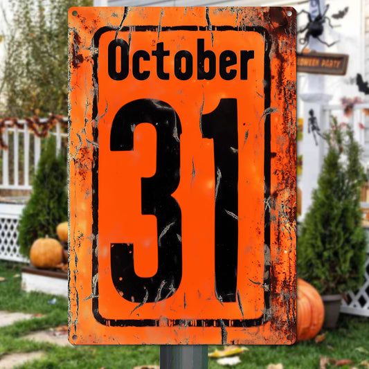 Cool Halloween Metal Sign, Spooky Season October 31, Welcome To The Magical Garden Backyard Sign