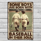 Motivational Baseball Metal Sign, Some Boys Are Born With, Welcome To The Magical Garden Backyard Sign, Gift For Baseball Lovers