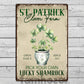 St Patrick's Day Metal Sign, Pick Your Own Lucky Shamrock, Welcome To The Magical Garden Backyard Sign