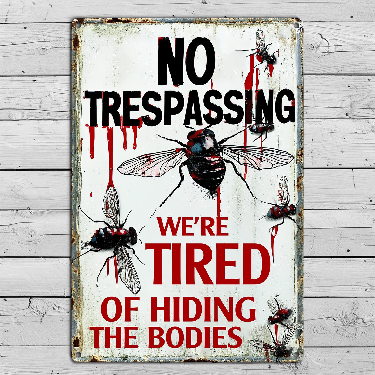 Funny Halloween Metal Sign, No Trespassing, Welcome To The Magical Garden Backyard Sign