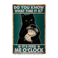 Funny Cat Metal Sign, Do You Know What Time It Is Bathroom Sign, Restroom Decor Gift For Cat Lover