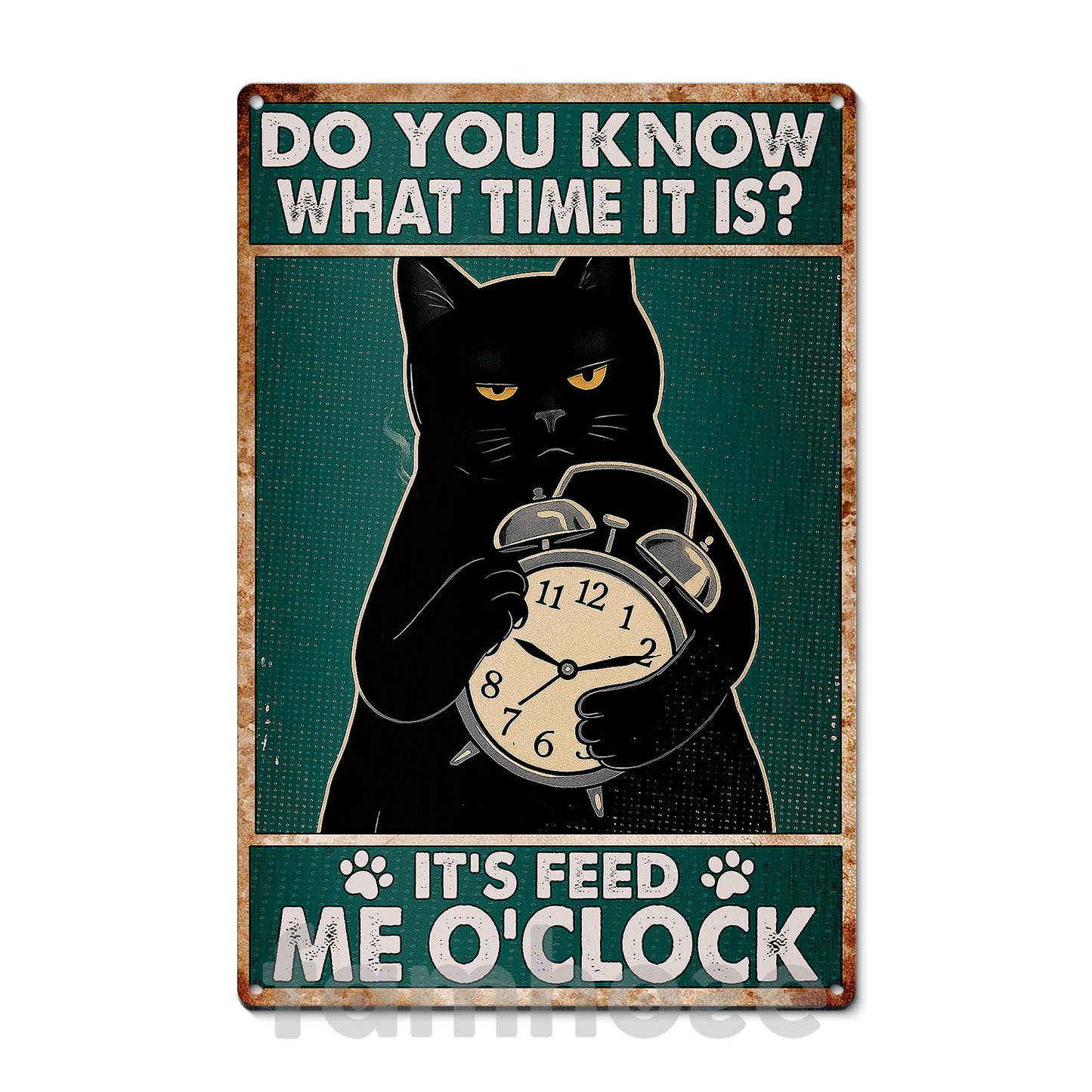 Funny Cat Metal Sign, Do You Know What Time It Is Bathroom Sign, Restroom Decor Gift For Cat Lover