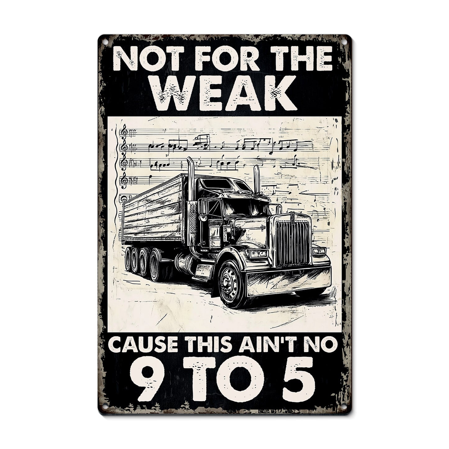 Motivational Trucker Metal Sign, Not For The Weak 9 To 5, Welcome To The Magical Garden Backyard Sign, Gift For Trucker Lovers