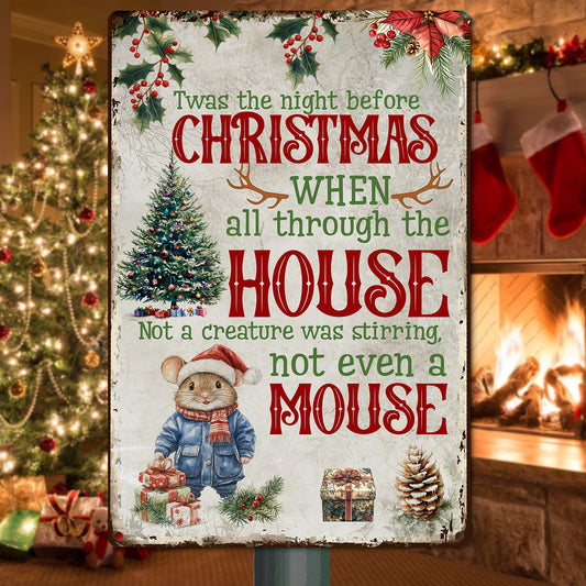 Funny Christmas Metal Sign, Twas The Night Before Christmas, Welcome To The Magical Garden Backyard Sign