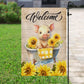 Cute Pig Flag, Baby Pig In A Bath Welcome To My Garden, Gift For Pig Lovers, Farmers, Garden Lovers