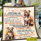 Personalized Dog Blanket Gift For Dad From Daughter & Son, Pitbull To My Dad Love You With All My Heart Fleece Blanket - Sherpa Blanket Gift For Dog Lovers, Father's Day Gift
