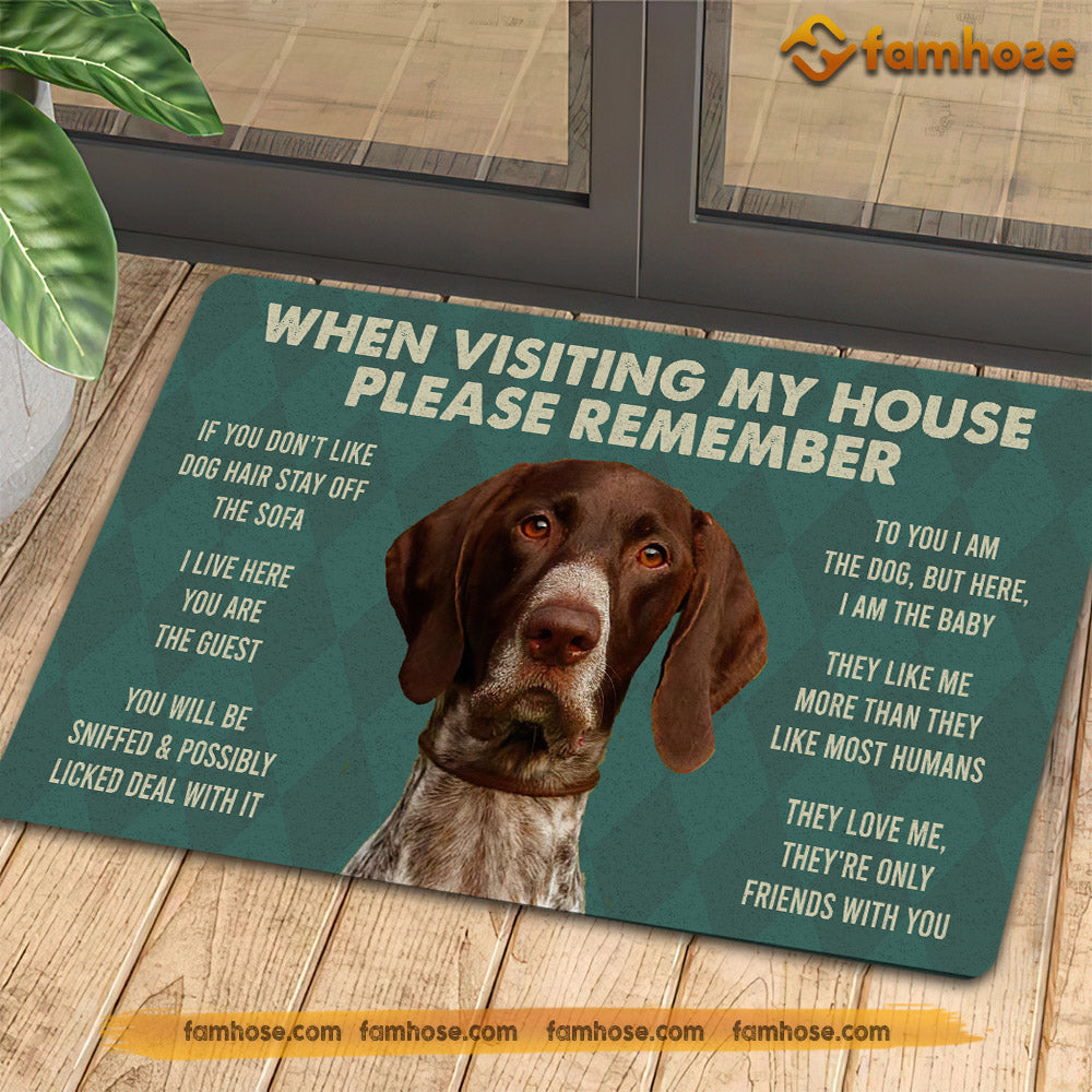 Pointers Dogs Doormat, Please Remember I Live Here Gift For Dog Lovers, Housewarming Gift, Dog Decor