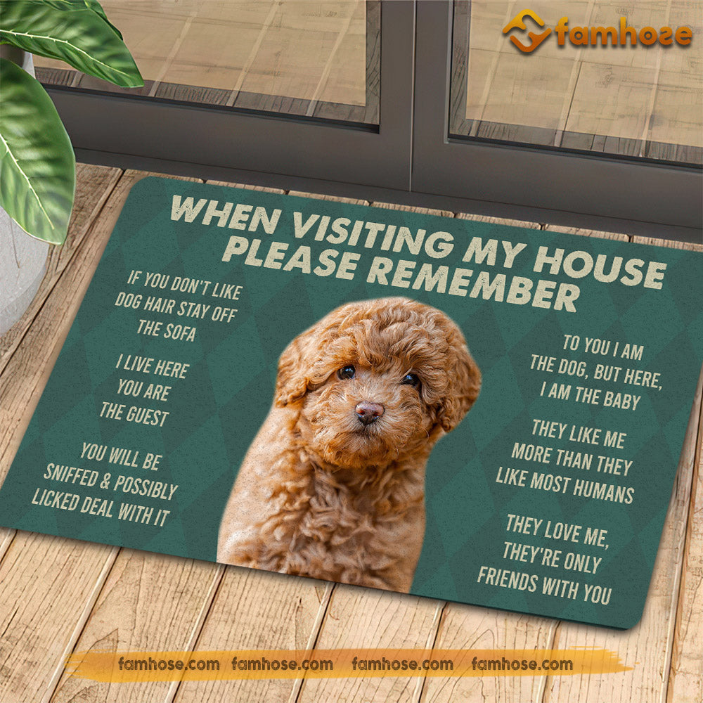 Poodles Dogs Doormat, Please Remember I Live Here Gift For Dog Lovers, Housewarming Gift, Dog Decor