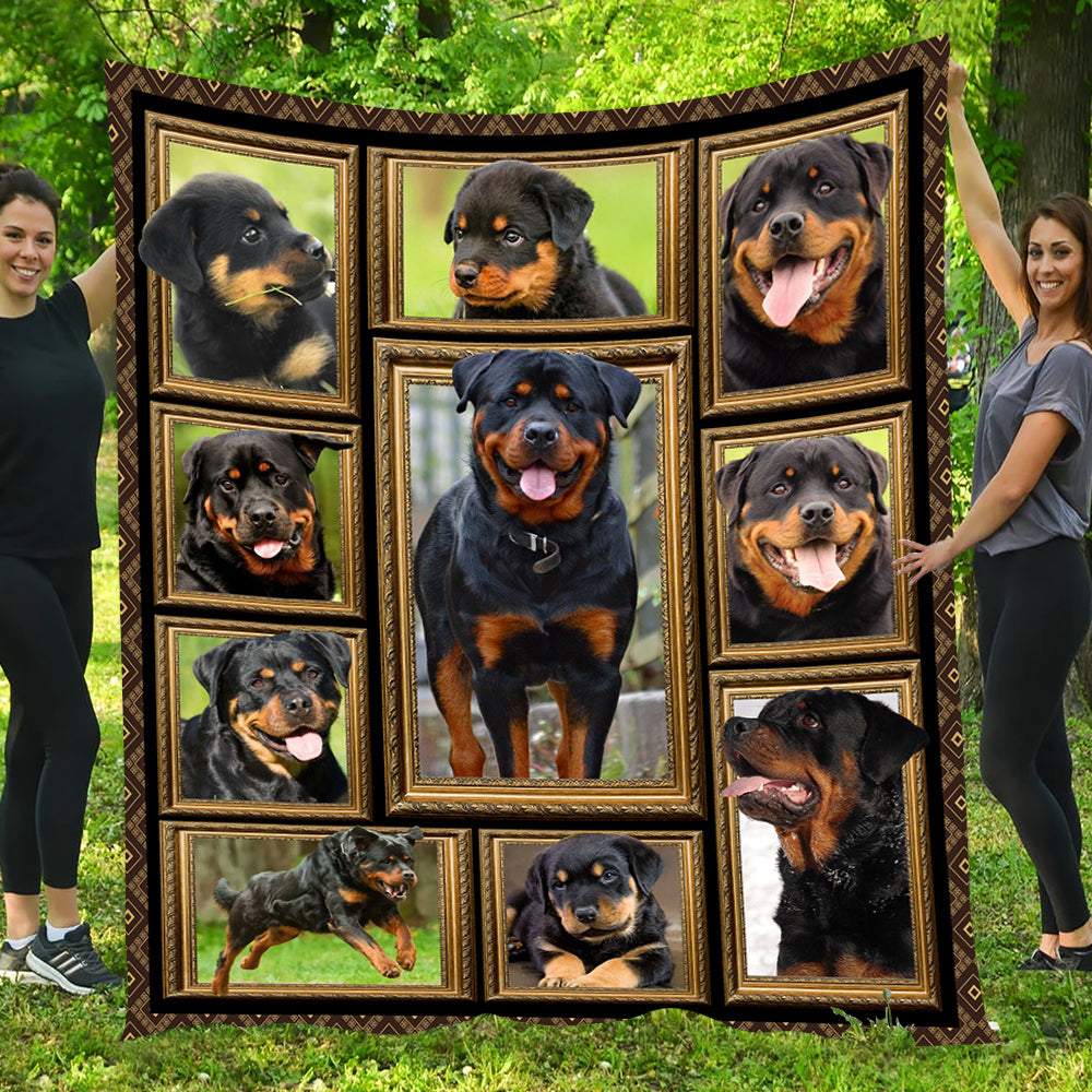 Dog Blanket, Baby Rottweiler Smile With You Fleece Blanket - Sherpa Blanket Gift For Dog Lovers, Dog Owners