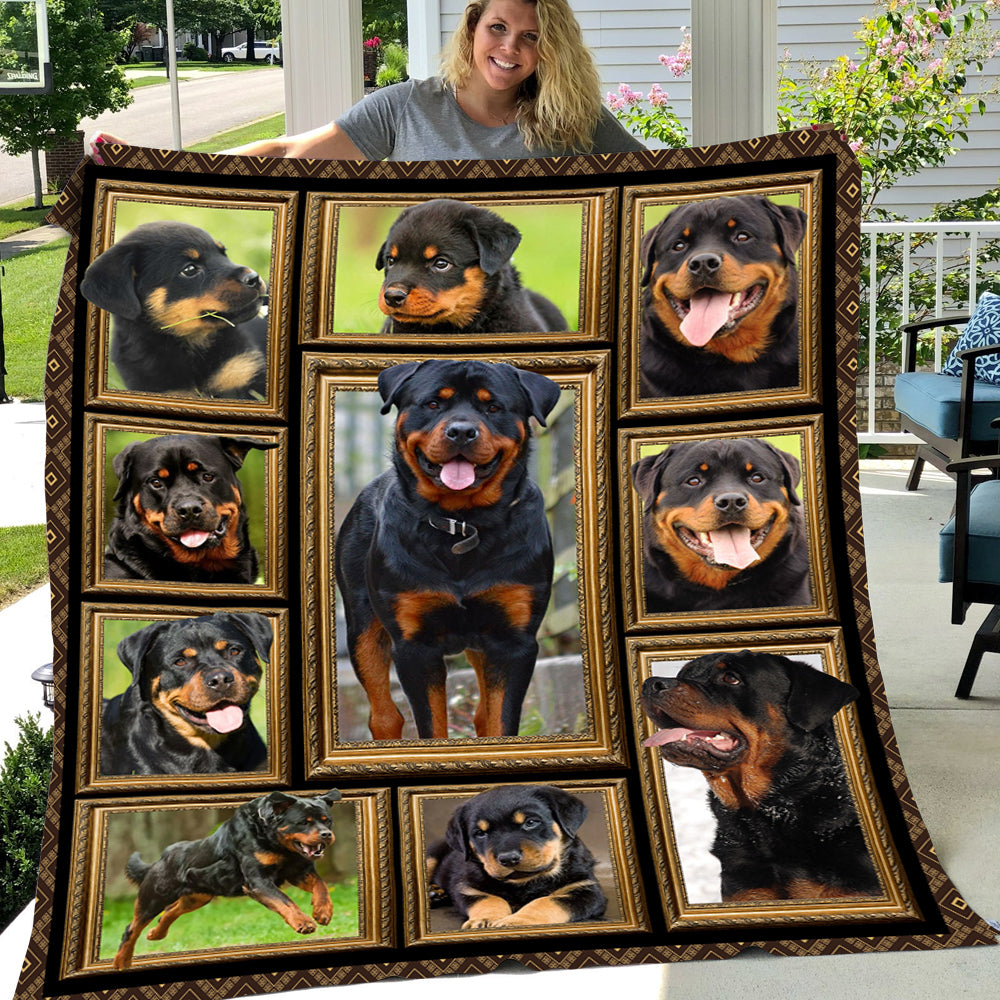 Dog Blanket, Baby Rottweiler Smile With You Fleece Blanket - Sherpa Blanket Gift For Dog Lovers, Dog Owners