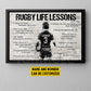 Personalized Rugby Boy Canvas Painting For Kids - Inspiring Quotes Life Lessons Poster Gift For Young Rugby Fans