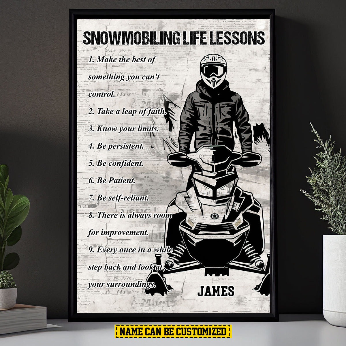 Snowmobiling Life Lessons, Motivational Snowmobiling Canvas Painting ...