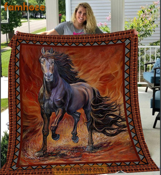 Strong Horse Blanket, Horse Fleece Blanket - Sherpa Blanket Gift For Horse Lover